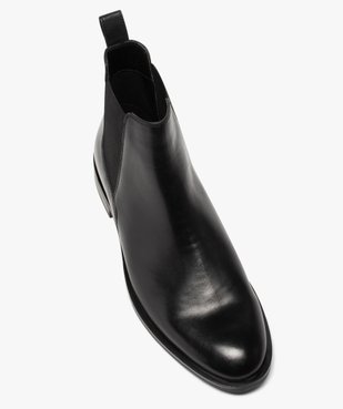 Boots homme style chelsea unis dessus cuir vue5 - Nikesneakers(URBAIN) - Nikesneakers