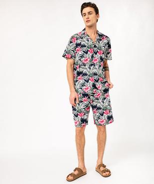 Chemise manches courtes imprimé tropical homme vue5 - GEMO (HOMME) - GEMO