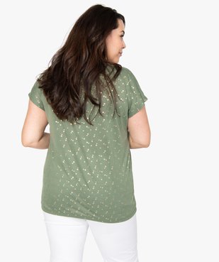 Tee-shirt femme à manches courtes à motifs vue3 - GEMO (G TAILLE) - GEMO