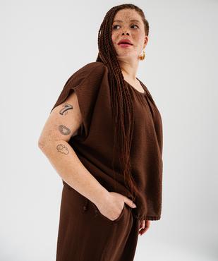 Gilet manches courtes en maille ajourée femme grande taille vue1 - GEMO 4G GT - GEMO