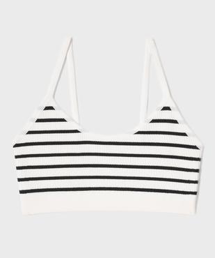 Brassière à fines bretelles en maille côtelée fille vue1 - GEMO 4G FILLE - GEMO