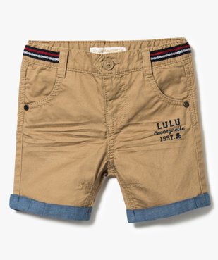 Bermuda avec revers et ceinture contrastants Lulu Castagnette vue1 - LULUCASTAGNETTE - GEMO