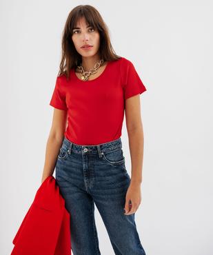 Body à manches courtes en maille côtelée femme vue6 - GEMO 4G FEMME - GEMO