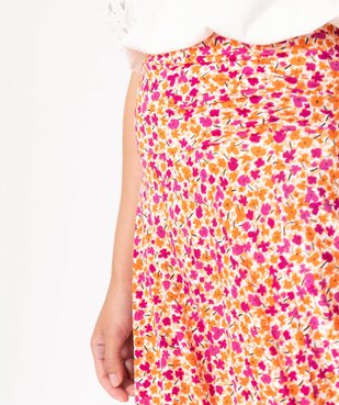 Jupe femme à motifs fleuris avec large taille élastiquée vue2 - GEMO(FEMME PAP) - GEMO