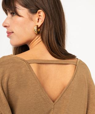 Tee-shirt à manches longues à double col V femme vue2 - GEMO(FEMME PAP) - GEMO