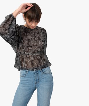 Blouse femme en voile avec manches chauve-souris vue1 - GEMO(FEMME PAP) - GEMO