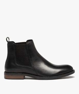 Boots homme style Chelsea dessus cuir uni - Taneo vue1 - TANEO - GEMO