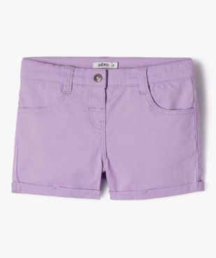 Short en coton stretch avec revers fille vue1 - GEMO (JUNIOR) - GEMO