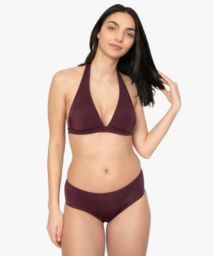 Haut de maillot de bain femme triangle uni vue3 - GEMO (PLAGE) - GEMO