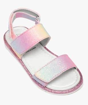 Sandales fille à brides scratch pailletées et irisées vue5 - GEMO (ENFANT) - GEMO