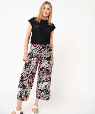 Pantacourt femme ample à motifs exotiques vue5 - GEMO 4G FEMME - GEMO