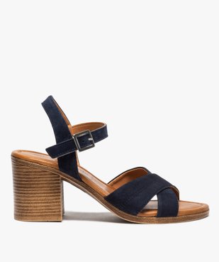 Sandales femme à talon carré coupe spéciale pied large vue1 - Nikesneakers(URBAIN) - Nikesneakers