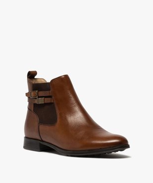 Boots femme unis à talon plat dessus cuir – Pierre Cardin vue2 - PIERRE CARDIN D - GEMO