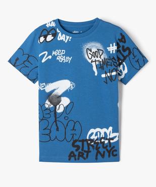 Tee-shirt à manches courtes à motifs graffitis garçon vue1 - GEMO (ENFANT) - GEMO