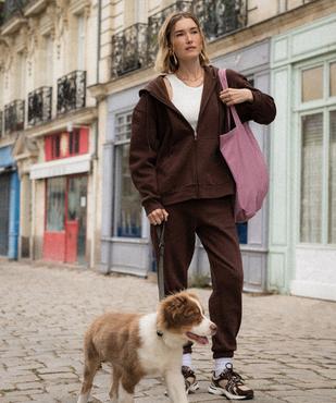 Sweat zippée à capuche en molleton femme vue1 - GEMO 4G FEMME - GEMO