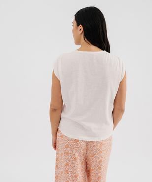 Haut de pyjama à col V sans manches femme vue3 - GEMO(HOMWR FEM) - GEMO
