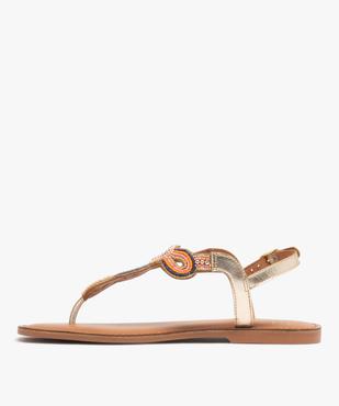 Sandales plates avec dessus en perles à entredoigt femme vue4 - FOLLOW ME - GEMO