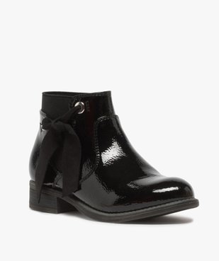 Boots fille unis tige vernie et ruban décoratif vue2 - GEMO (ENFANT) - GEMO