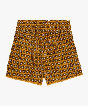 Short fille imprimé wax avec taille smockée vue3 - GEMO (ENFANT) - GEMO