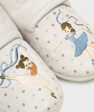 Chaussons en velours motifs danseuses fille vue6 - GEMO 4G FILLE - GEMO
