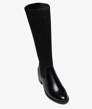 Bottes femme à talon moyen avec col chaussette à enfiler vue5 - GEMO (CASUAL) - GEMO
