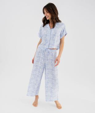 Pantalon de pyjama fluide imprimé femme vue4 - GEMO 4G FEMME - GEMO