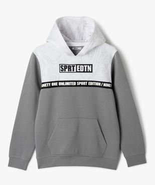 Sweat à capuche tricolore garçon vue1 - GEMO (JUNIOR) - GEMO