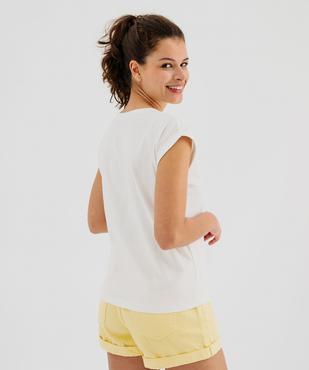 Tee-shirt à manches courtes et col rond femme vue8 - GEMO(FEMME PAP) - GEMO