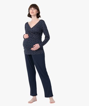 Pyjama de grossesse et d'allaitement imprimé vue1 - GEMO (MATER) - GEMO