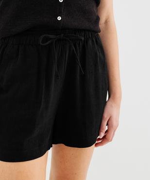 Short ample en viscose et lin femme vue4 - GEMO 4G FEMME - GEMO