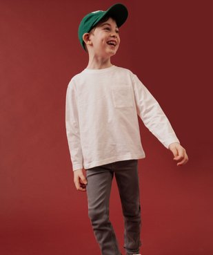 Tee-shirt à manches longues avec poche poitrine garçon vue1 - GEMO (ENFANT) - GEMO