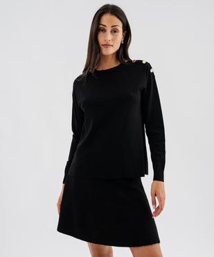 Pull en maille fine avec boutons sur l’épaule femme vue3 - GEMO 4G FEMME - GEMO