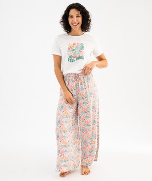 Haut de pyjama à manches courtes et motif femme vue5 - GEMO 4G FEMME - GEMO
