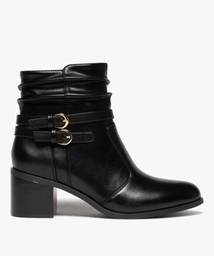 Bottes femme à talon carré et col effet plissé avec zip vue2 - GEMO(URBAIN) - GEMO