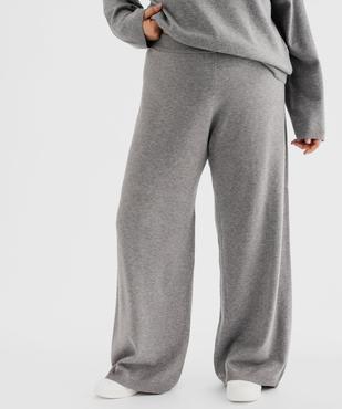 Pantalon large en maille avec taille élastique femme grande taille vue1 - GEMO (G TAILLE) - GEMO