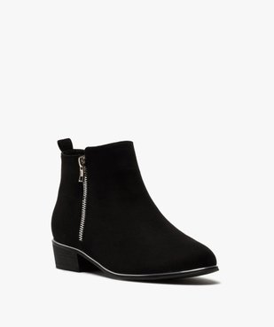 Boots fille en suédine avec talon carré et détails métallisés vue2 - GEMO (ENFANT) - GEMO