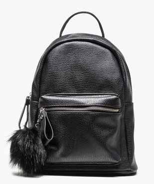 Petit sac à dos grainé avec pompon vue1 - GEMO (ACCESS) - GEMO