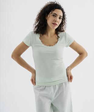Haut de pyjama en maille côtelée femme vue4 - GEMO 4G FEMME - GEMO