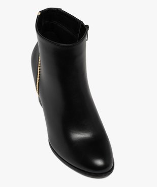 Boots femme à talon et zip avec liseré tressé et doré vue6 - GEMO(URBAIN) - GEMO