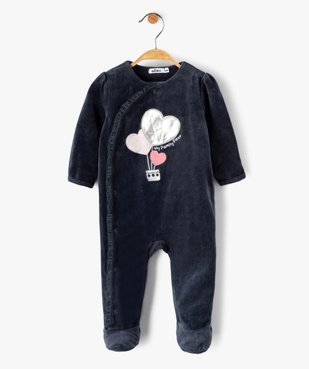 Pyjama bébé fille avec motifs cœurs et petites fronces vue1 - GEMO(BB COUCHE) - GEMO