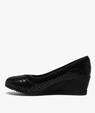 Escarpins femme confort à talon compensé dessus fantaisie vue3 - GEMO(URBAIN) - GEMO