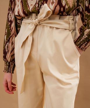 Pantalon mom à taille paper bag élastiquée femme vue4 - GEMO(FEMME PAP) - GEMO