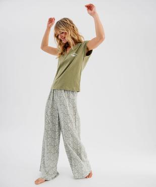 Pantalon de pyjama fluide imprimé femme vue2 - GEMO 4G FEMME - GEMO