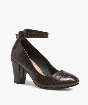 Escarpins femme unis à talon et bride à boucle vue2 - Nikesneakers(URBAIN) - Nikesneakers
