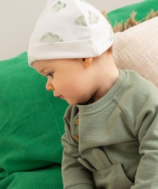 Bonnets en coton avec noeud bébé garçon (lot de 2) vue2 - GEMO 4G BEBE - GEMO