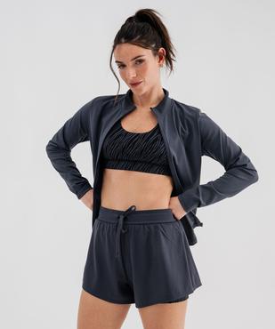 Sweat de sport zippé à col montant femme vue2 - GEMO(FEMME PAP) - GEMO