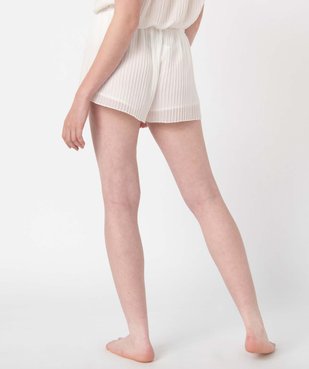 Short de pyjama femme plissé avec ceinture dentelle vue3 - GEMO(HOMWR FEM) - GEMO