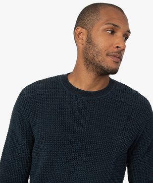 Pull homme en maille texturée vue2 - GEMO (HOMME) - GEMO