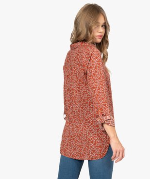 Blouse femme fluide à motifs et col v à boutons vue3 - GEMO(FEMME PAP) - GEMO