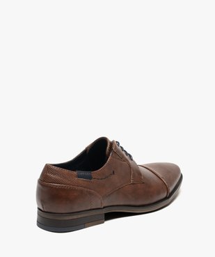 Derbies homme unis à bout droit et surpiqûres vue4 - GEMO (HOMME) - GEMO